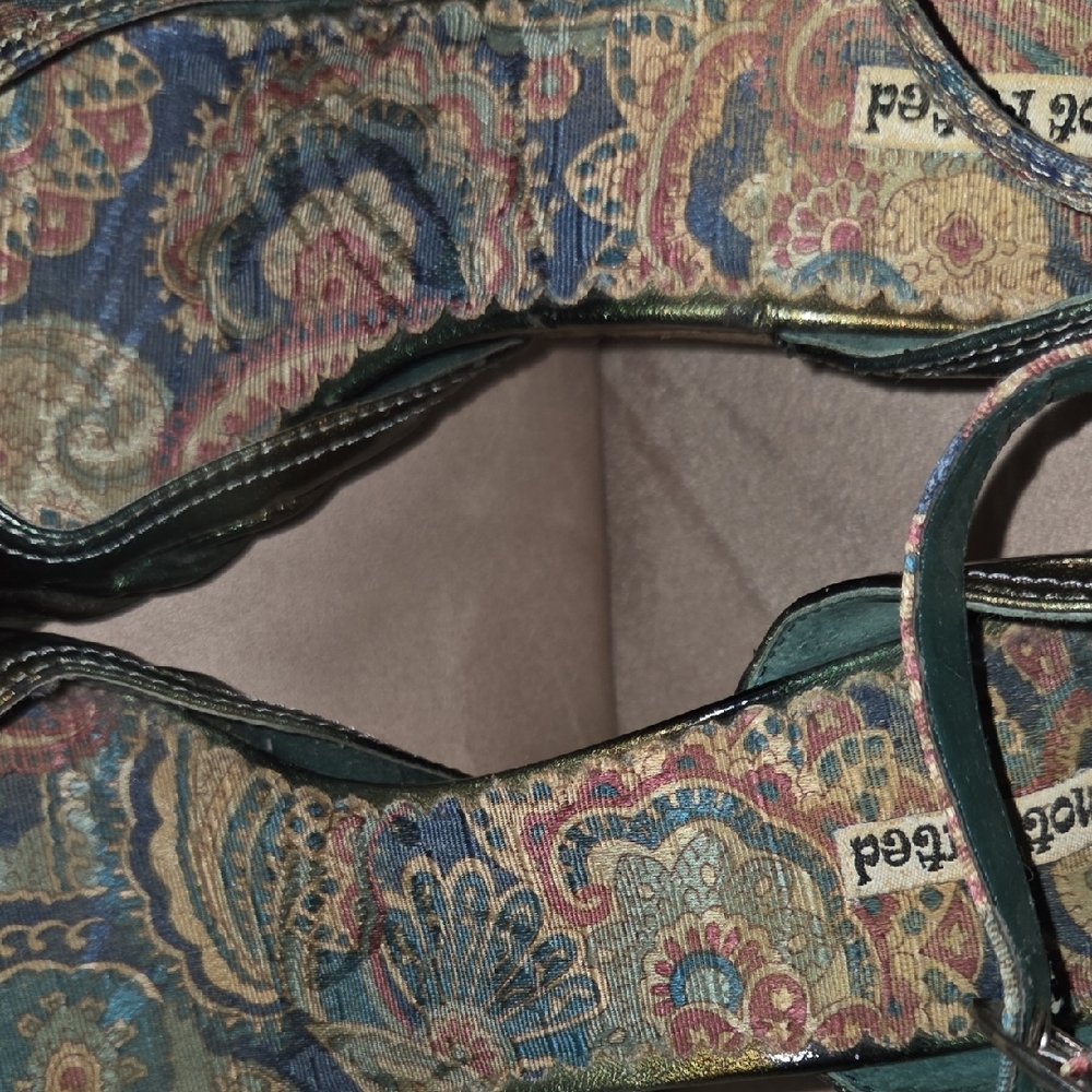 Not Rated Paisley Heels in Green and Brown - Picture 11 of 15
